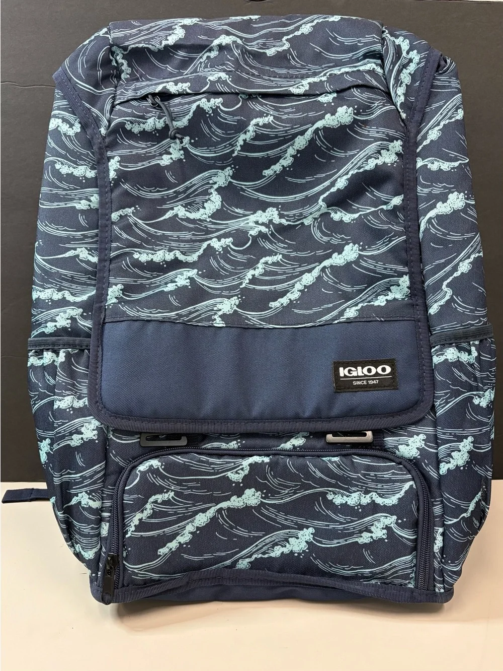 Used Igloo Men's Navy Wave-Print Backpack Cooler